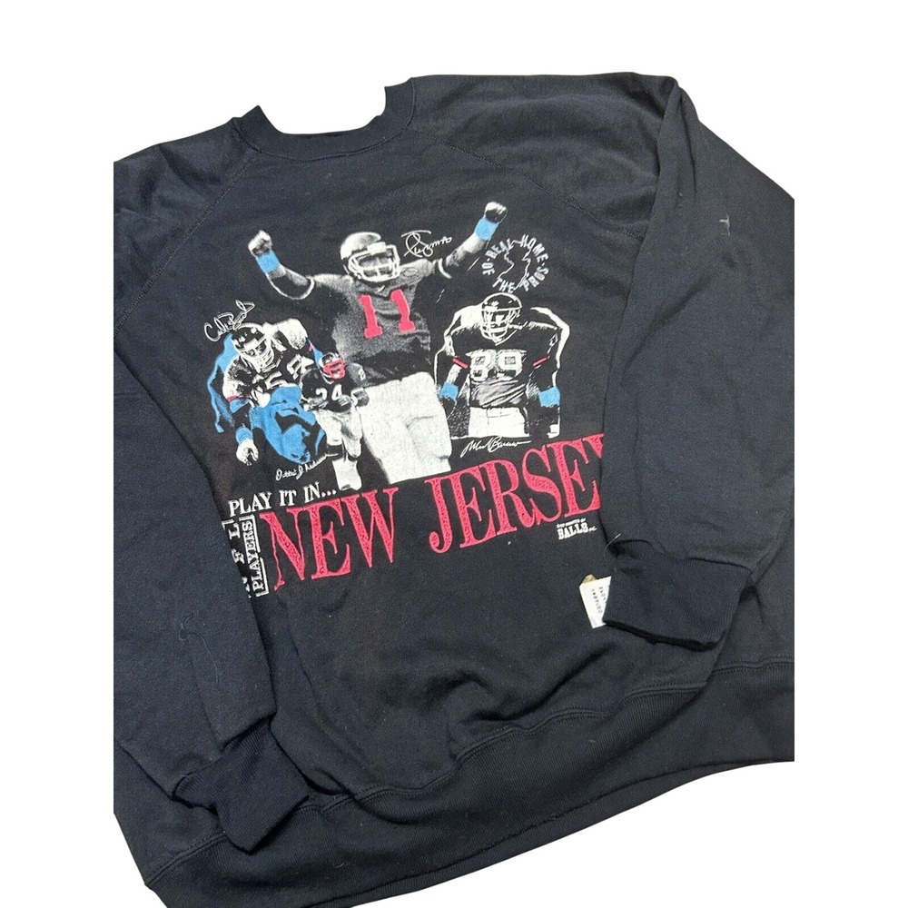 Vintage New York Giants Sweatshirt Black XL Simms Bavaro NFL‎ 80s NWT